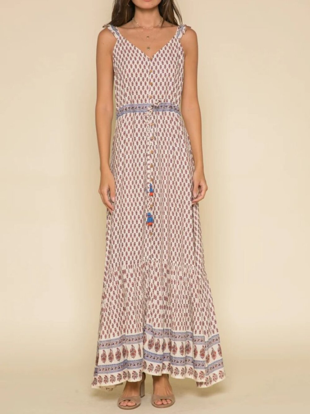 RAGA Avah Ruffle Strap Maxi Dress